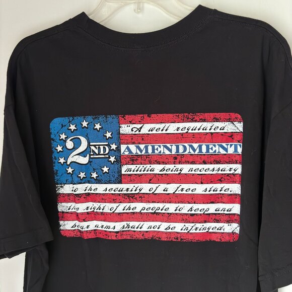 THIS WE'LL DEFEND Second Amendment Men's XL Black Cotton Crewneck T Shirt - Picture 3 of 4